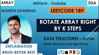 Rotate Array Leetcode 189 Java Array Rotate Array right by k steps