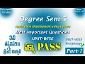 Degree Semester 5 - Application Development Using Python Most Important Questions Unit-Wise UGExams