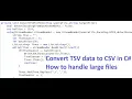 C Convert TSV data to CSV How to handle large files in C