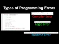 Programming Errors Compiler Logic Runtime - AP Computer Science A