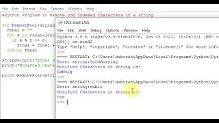 Python Program to Remove Odd Indexed Characters in a string