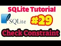 SQLite Tutorial Check constraint in SQLite