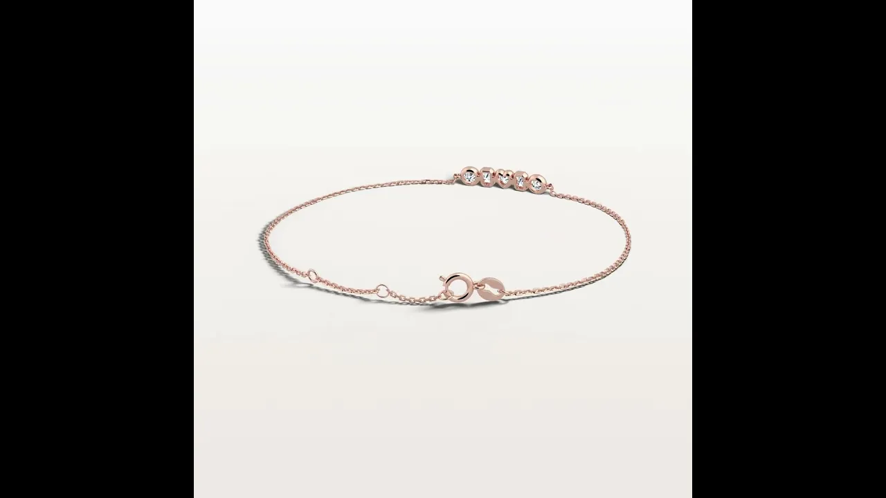 5-Stone Bezel Multi-Shape Lab-Grown Diamond Bracelet in 14K Gold/Platinum