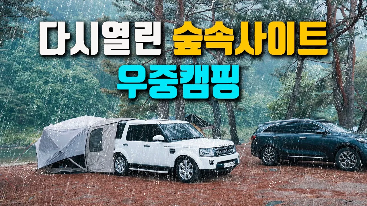 다시 돌아온 노지명당 숲속사이트에서 우중캠핑 / 인제나들목캠핑장 / 디스커버리4 차박 캠핑 썸네일