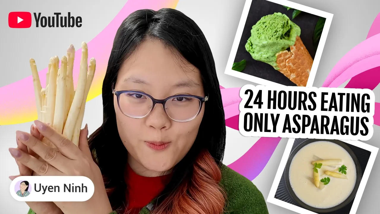 Uyen Ninh eats only white asparagus for 24 hours (German Cooking Challenge with @uyenninh)