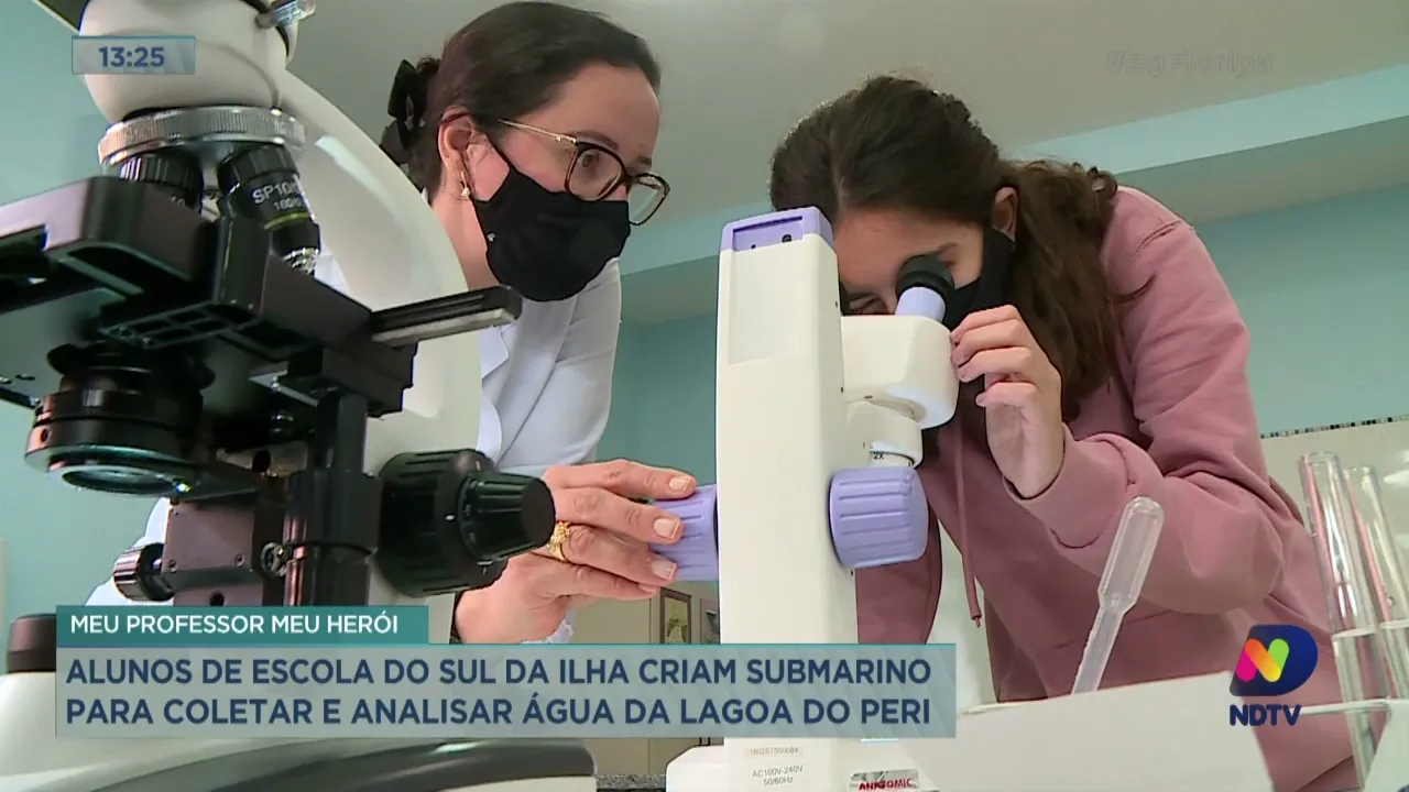 Alunos de escola do sul da Ilha criam submarino para coletar e analisar água da Lagoa do Peri