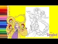 Coloring Princess Rapunzel with Four Sisters Braiding Rapunzels Hair Tangled Coloring Pages
