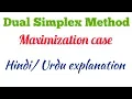 Dual Simplex Method Maximization LPP Hindi Urdu Duality in Linear programming problem