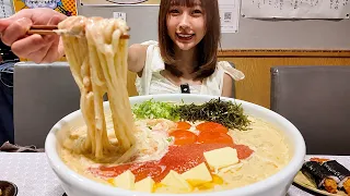 【大食い】明太バタークリームうどん3kg！国産小麦100%の万空うどん田舎っ子【大阪・喜連瓜破】