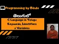 C Keywords Identifiers Variables Identifiers Variables Programming by Bindu