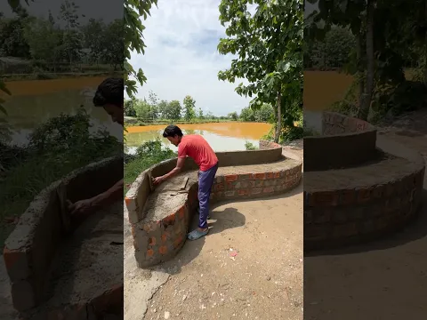 Outdoor sofa 🛋️ using cement #shorts #idea #Cementcrafts
