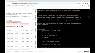 leetcode 451 Sort Characters By Frequency - two solution formats use sorting key or use heap