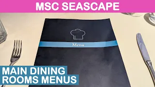 MSC Seascape Main Dining Rooms - Full Menus