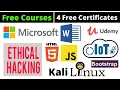 Udemy Free Certificate Courses Microsoft Word Kali Linux Ethical Hacking Online Classes
