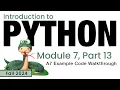 Python Fall 2024 Module 7-13 A7 Example Code Walkthrough and Explanation