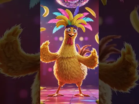 Chicken dancing #chicken #banana 🍌#funny