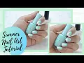 Summer Nail Art Tutorial Mint White Ombre Nails with Polka Dots