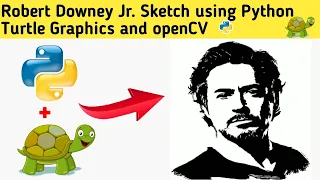 Robert Downey Jr - Ironman Sketch in Python using Python Turtle Graphics CODEHUB03