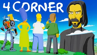 Simpsons 4 CORNER Challenge But a PRO Hunts Us