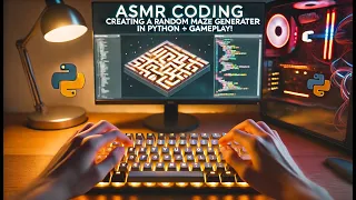 ASMR Coding Creating a Random Maze Generator in Python Gameplay