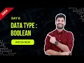 Hello Python Day-6 Boolean Data Type