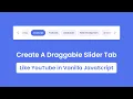 Draggable Slider Tabs Like YouTube in HTML CSS JavaScript Slider Tabs in JavaScript