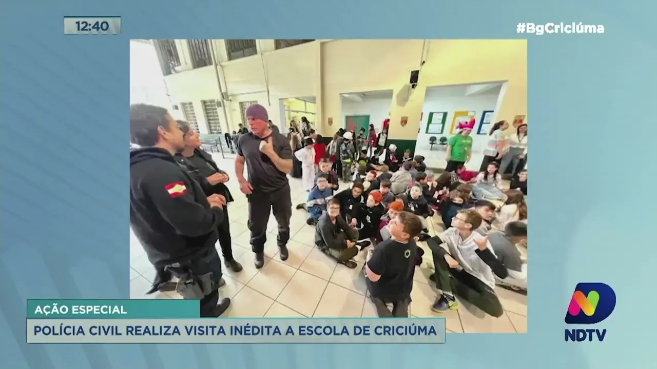 Polícia Civil realiza visita inédita a escola de Criciúma