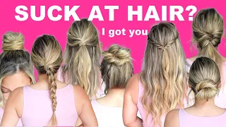suck at hair try these simple hairstyles for beginners short medium long hair easy hairstyles