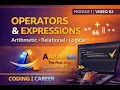 Java Operators Expressions Part 1 Arithmetic Relational Logical Module 1 2 AARAMBH