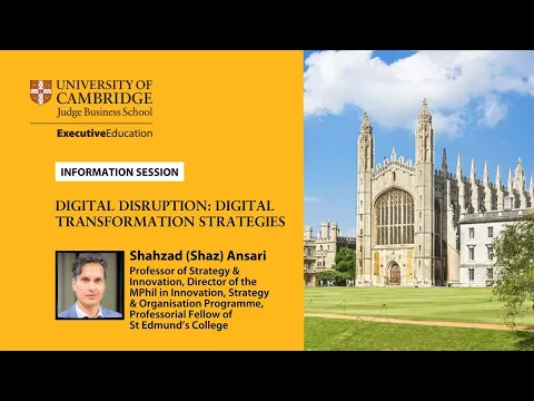 Information session on Cambridge Judge Business School’s Digital Disruption programme