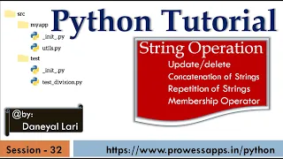Python Tutorial for Beginners String Operations Delete Concatenation checking substring