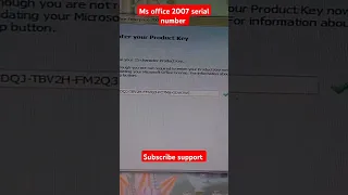 Microsoft Office 2007 Serial Number Ms Office 2007 Serial Number Activation Code 