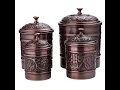 Old Dutch Antique Copper 4 Piece Kitchen Canister Set