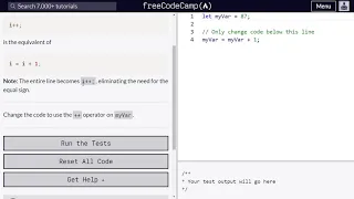 Increment a Number with JavaScript - Freecodecamp org 15 Basic JavaScript