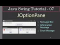 Display Message box using JOptionPane Java Swing Tutorials