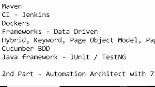 Selenium Webdriver with Java Basics Advance Architect - learn Java