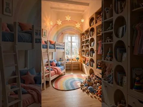 2 Kids Bedroom Design 🏠 Satisfying Shared Room Makeover! #ytshorts