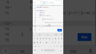c program to print numbers pattern 10