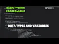 Data Types and Variables Basic Python Programming Episode 2