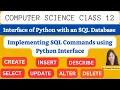Interface of Python with an SQL Database Connecting SQL with Python Performing SQL Queries CS