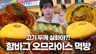 압도적인 고기 두께!!😮역대급 함바그 오므라이스 먹방 Steak Omurice Mukbang