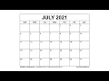 Printable July 2021 Calendar Templates with Holidays - Wiki Calendar