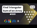 Find Triangular Sum of an Array Leetcode 2221 Hindi Explanation Leetcode DSA
