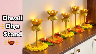 DIY Diwali Diya Stand Using Waste Materials 🪔 | Diwali Diya Stand Decoration #diwalidecoration #diy