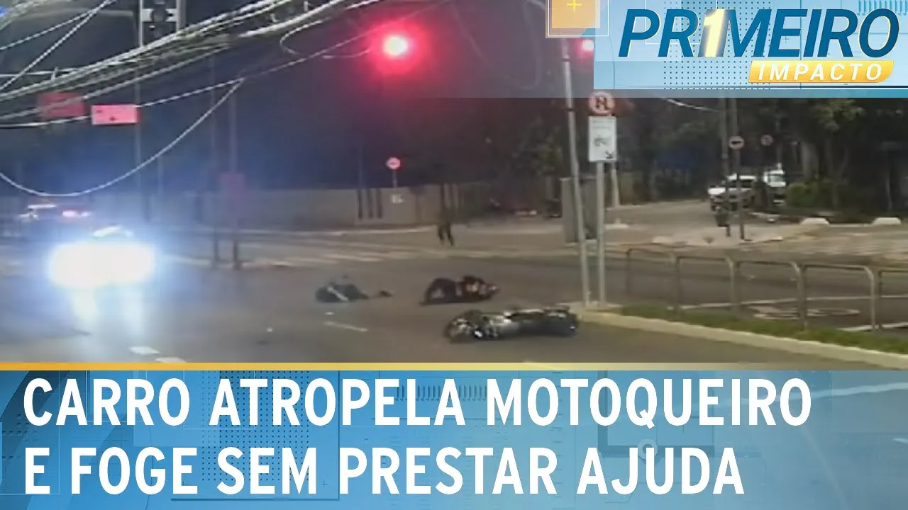 Motociclistas são atropelados por carros que participavam de "racha" | Primeiro Impacto (18/09/23)
