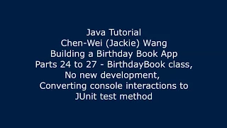 Java Tutorial Birt ay Book App 24 to 27