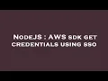 NodeJS AWS sdk get credentials using sso