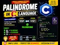 PALINDROME LOGIC TELUGU C CODE