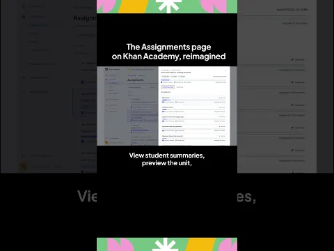 Teachers, here's how to use the Assignments Page on Khan Academy