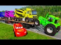 Download Lagu Flatbed Truck McQueen | Transportation with Truck - Pothole vs Car #58 | BeamNG.Drive Gameplay